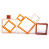 Natural Wooden stacking squares Bigjigs Toys US 