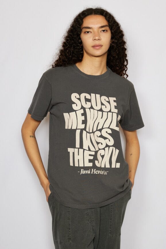 Jimi Hendrix Scuse Me While I Kiss the Sky Tee T-Shirt People of Leisure 