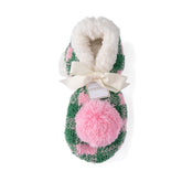 Shiraleah Chlo Plaid Knit Holiday Slippers, Green by Shiraleah Shiraleah 