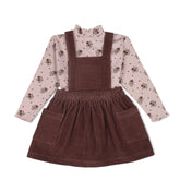 Organic Corduroy Pinafore Dress - Plum Pinafore Dress Set Makemake Organics 