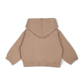 Organic Fleece Hooded Jacket - Taupe Fleece Jacket Makemake Organics 