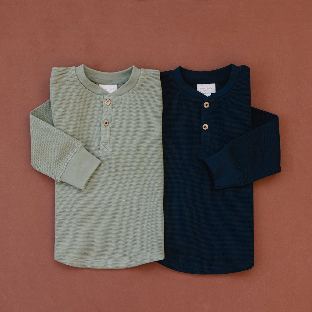 Henley Long Sleeve | Dark Sapphire Tops & Tees Henry Drew Collection 