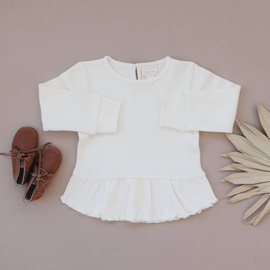 Long Sleeve Peplum | Ivory Tops & Tees Henry Drew Collection 