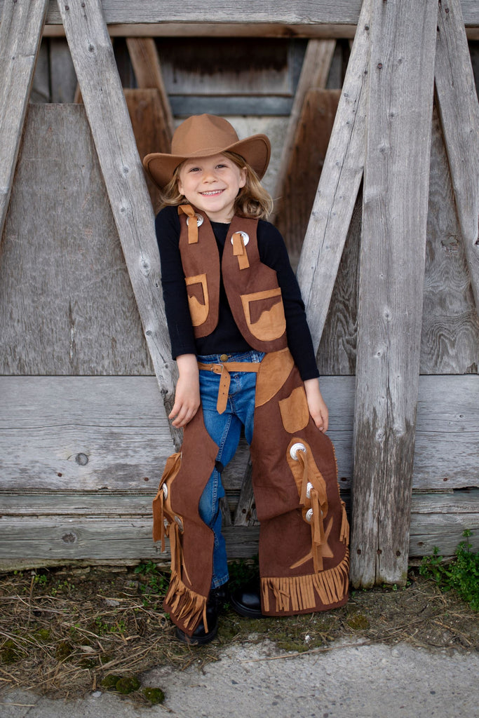 Cowboy Vest and Chaps Costumes Great Pretenders USA Size 7-8 