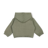 Organic Fleece Hooded Jacket - Olive Fleece Jacket Makemake Organics 