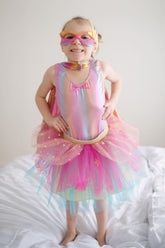 Super-duper Tutu/Cape/Mask, Pink & Gold Costumes Great Pretenders USA 