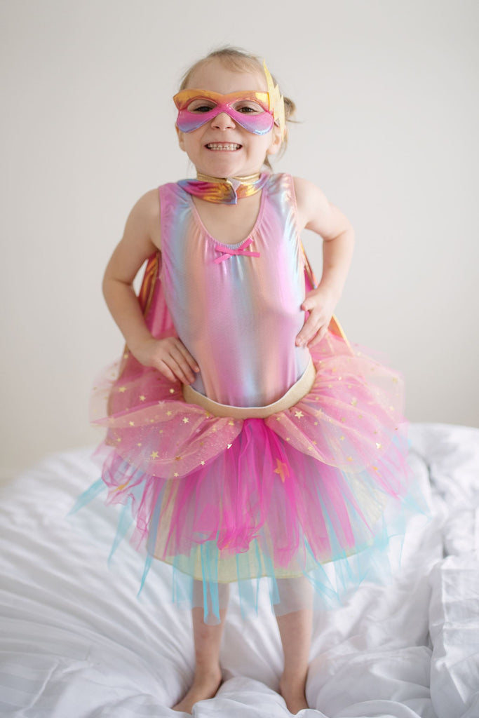 Super-duper Tutu/Cape/Mask, Pink & Gold Costumes Great Pretenders USA 