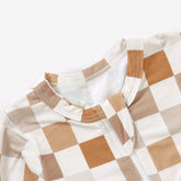 Bamboo Zip Pajamas | Checkered Onesies Consciously Baby 