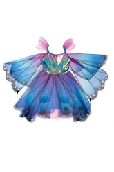 Blue Butterfly Twirl Dress with Wings & Headband Costumes Great Pretenders USA 