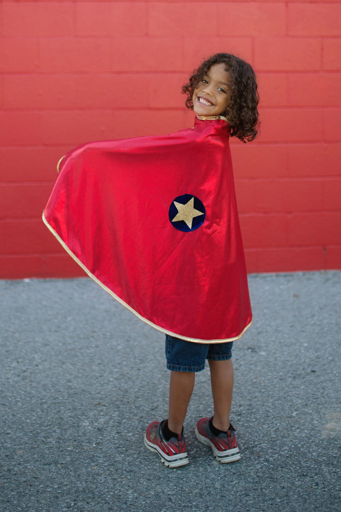 Gold and Red Reversible Wonder Cape Costumes Great Pretenders USA 