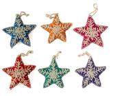 Star Ornament- set of 6 Christmas Ornaments Melange Collection 