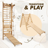 3in1 Wooden Swedish Wall / Climbing ladder for Children + Swing Set + Slide Board Swedish wall Goodevas 