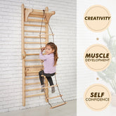 3in1 Wooden Swedish Wall / Climbing ladder for Children + Swing Set + Slide Board Swedish wall Goodevas 