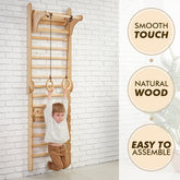 3in1 Wooden Swedish Wall / Climbing ladder for Children + Swing Set + Slide Board Swedish wall Goodevas 