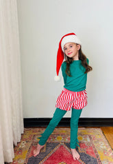 Christmas Elf Pajama Costume with Candy Cane bloomer Costumes Band of the Wild 