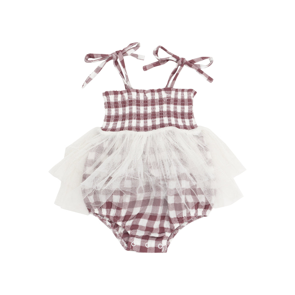 Tutu Bubble - Gingham Plum 484 Angel Dear 