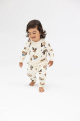 Raglan Sweatshirt And Jogger Set - Vintage Puppy Faces 493 Angel Dear 