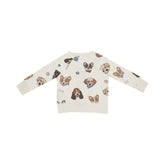 Raglan Sweatshirt And Jogger Set - Vintage Puppy Faces 493 Angel Dear 