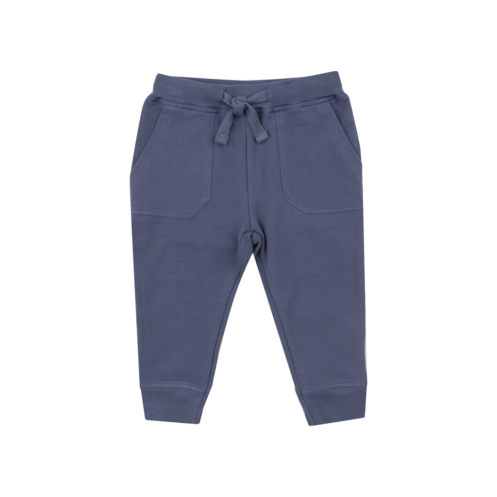 French Terry Jogger - Footballs Inky Blue 669 Angel Dear 