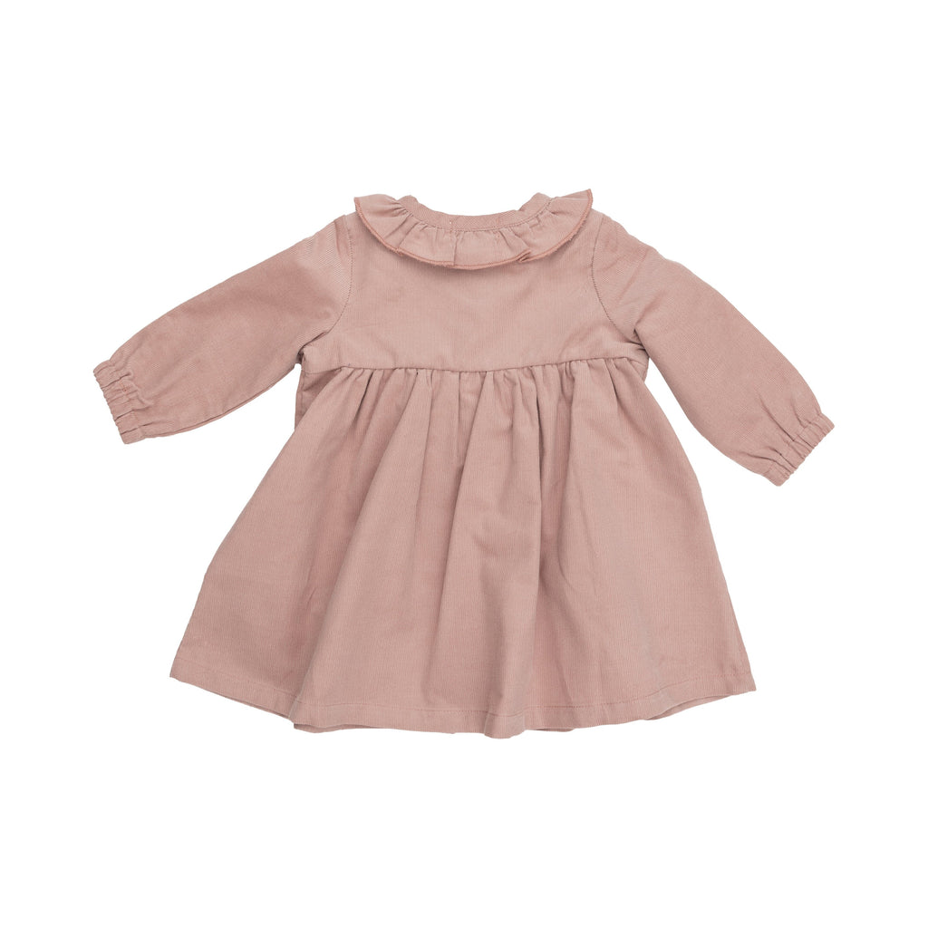 Ruffle Neck Dress - Solid Misty Rose 526 Angel Dear 