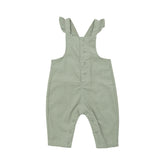 Front Snap Ruffle Overall - Corduroy Desert Sage 531 Angel Dear 