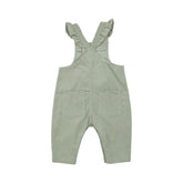 Front Snap Ruffle Overall - Corduroy Desert Sage 531 Angel Dear 