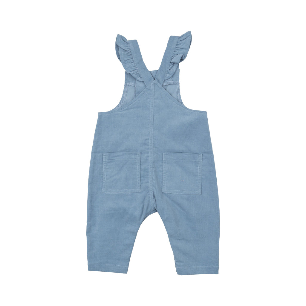 Front Snap Ruffle Overall - Solid Glacier Lake 531 Angel Dear 