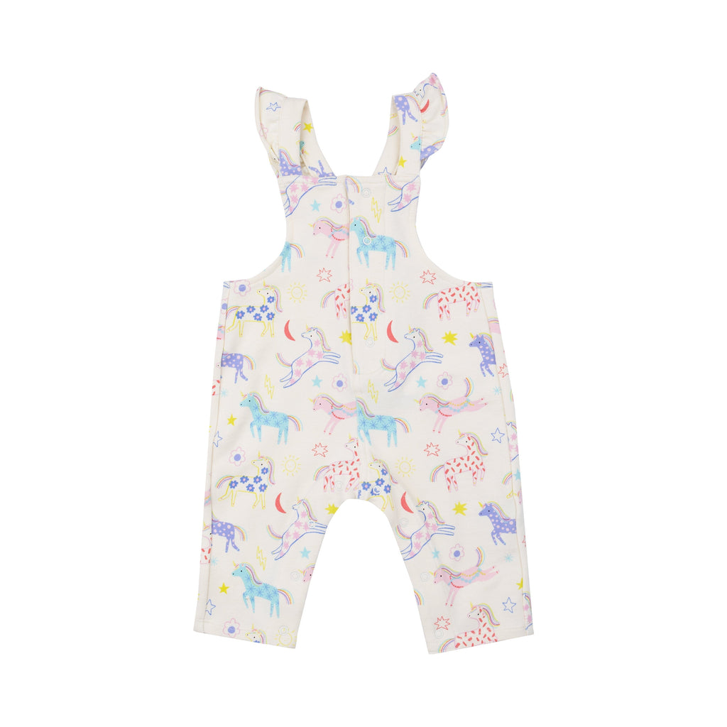 Front Placket Ruffle Overall - Fun Unicorns 531 Angel Dear 