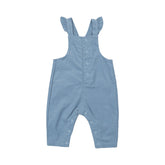 Front Snap Ruffle Overall - Solid Glacier Lake 531 Angel Dear 