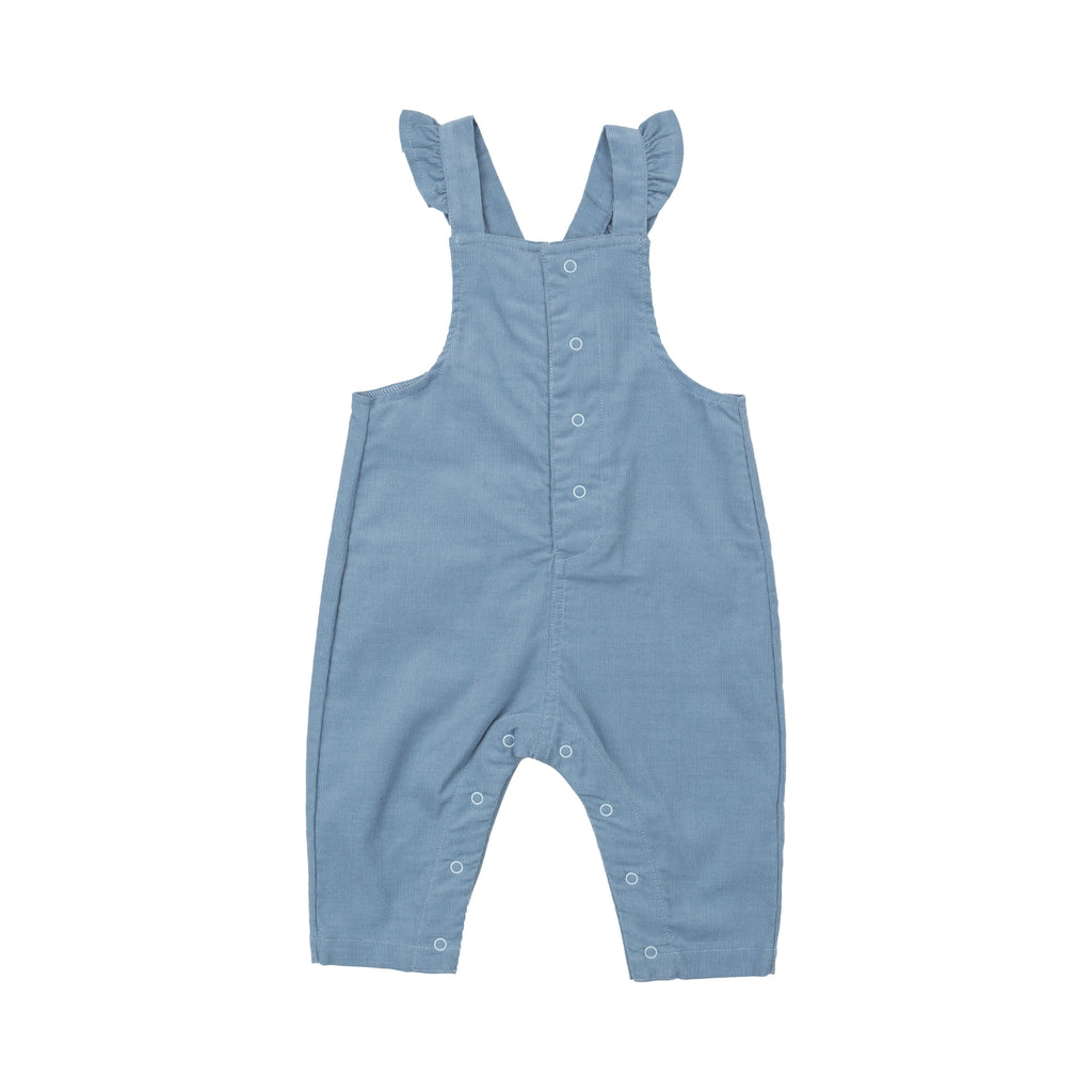 Front Snap Ruffle Overall - Solid Glacier Lake 531 Angel Dear 