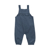 Yoke Ruffle Overall - Solid Navy 533 Angel Dear 