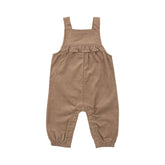 Yoke Ruffle Overall - Solid Cinnamon Swirl 533 Angel Dear 