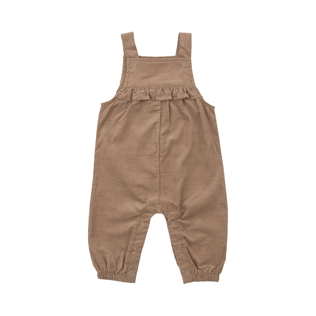 Yoke Ruffle Overall - Solid Cinnamon Swirl 533 Angel Dear 