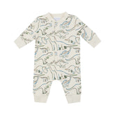 Baseball Collar Romper - Artsy Dinos 536 Angel Dear 