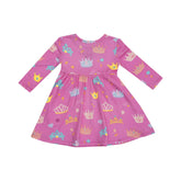 Twirly L/S Dress - Princess Crowns 544 Angel Dear 