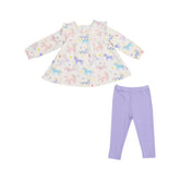 Ruffle Top Tunic And Rib Legging - Fun Unicorns 546 Angel Dear 