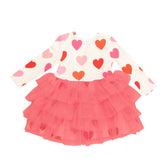 L/S Layered Tulle Dress - Big Hearts 565 Angel Dear 