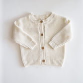 Organic Oversized Knit Cardigan New shopatlasgrey Coconut Milk NB 