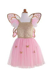 Gold Butterfly Dress with Fairy Wings Costumes Great Pretenders USA 