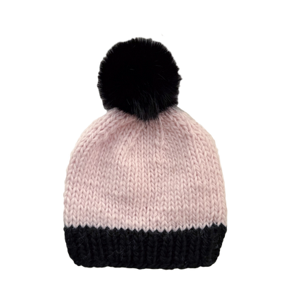 Coco Hat | Baby Pink/Black Hats The Blueberry Hill S (6-24M) Baby Pink/Black 