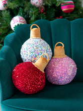 Shiraleah Merry Bauble Sequin Small Pillow | Ruby Throw Pillows Shiraleah 