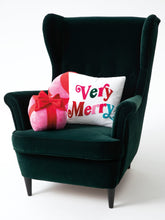 Shiraleah "Very Merry" Velvet Pillow | Ivory Throw Pillows Shiraleah 