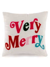 Shiraleah "Very Merry" Velvet Pillow | Ivory Throw Pillows Shiraleah 