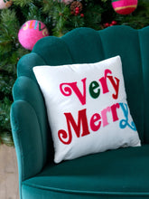 Shiraleah "Very Merry" Velvet Pillow | Ivory Throw Pillows Shiraleah 