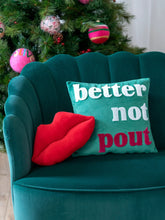 Shiraleah "Better Not Pout" Velvet Pillow | Green Throw Pillows Shiraleah 