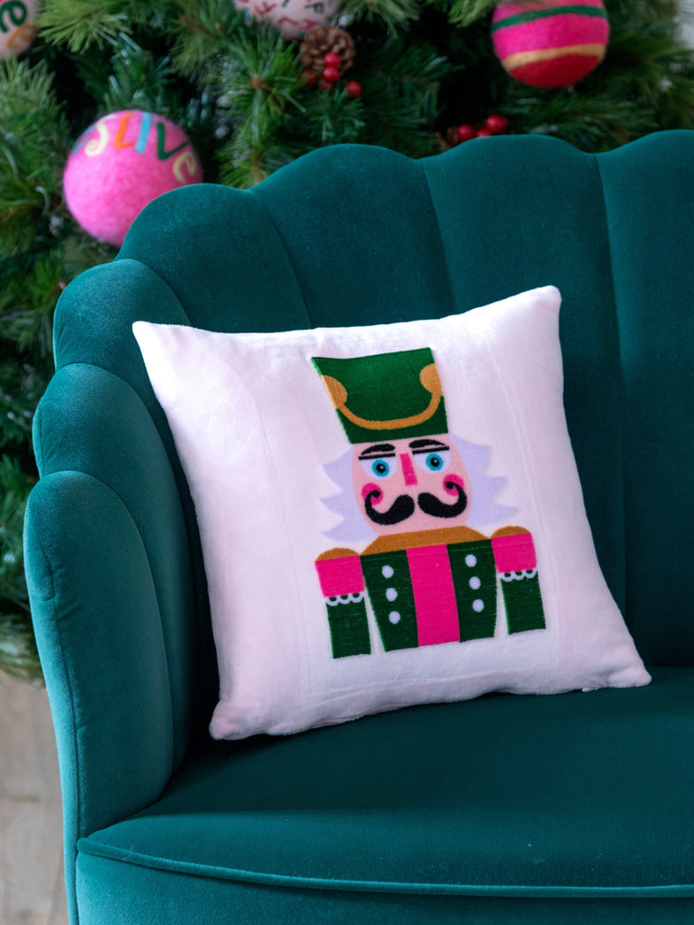 Shiraleah Nutcracker Pillow | Blush Throw Pillows Shiraleah 