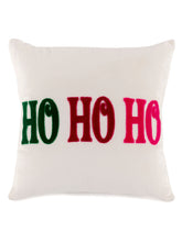 Shiraleah "Ho Ho Ho" Velvet Pillow | Ivory Throw Pillows Shiraleah 