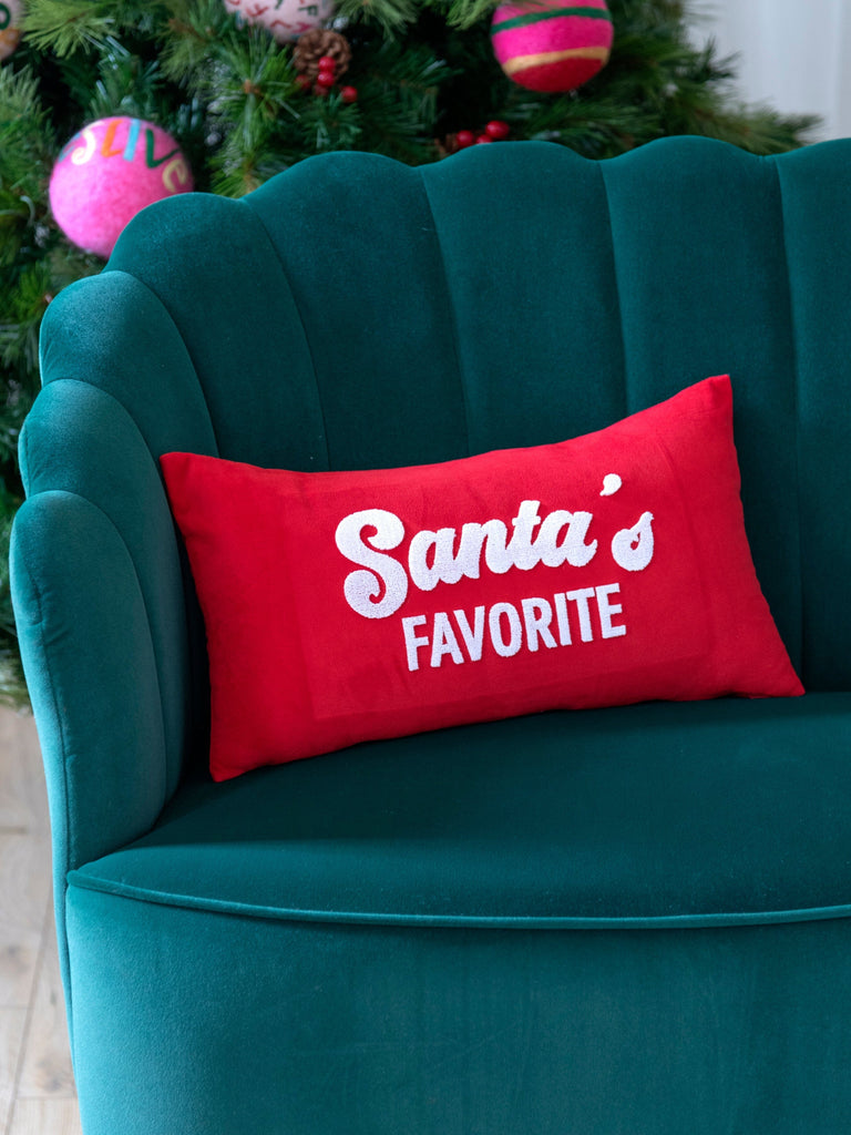 Shiraleah "Santa's Favorite" Pillow | Red Throw Pillows Shiraleah 