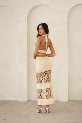 Amaya Crochet Two Piece Set in Stone Two piece set Decolet The Label 