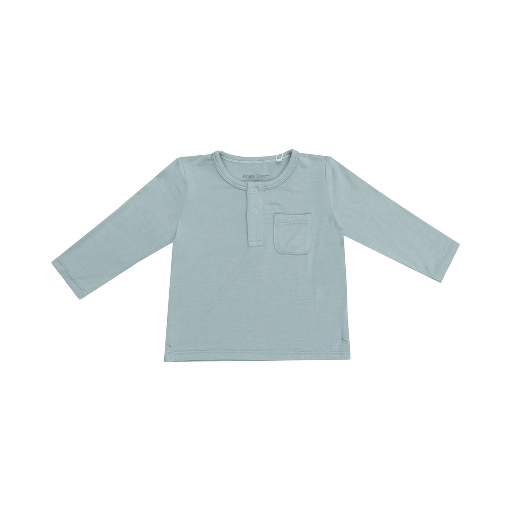 L/S Henley W/Pocket - Gray Mist 633 Angel Dear 